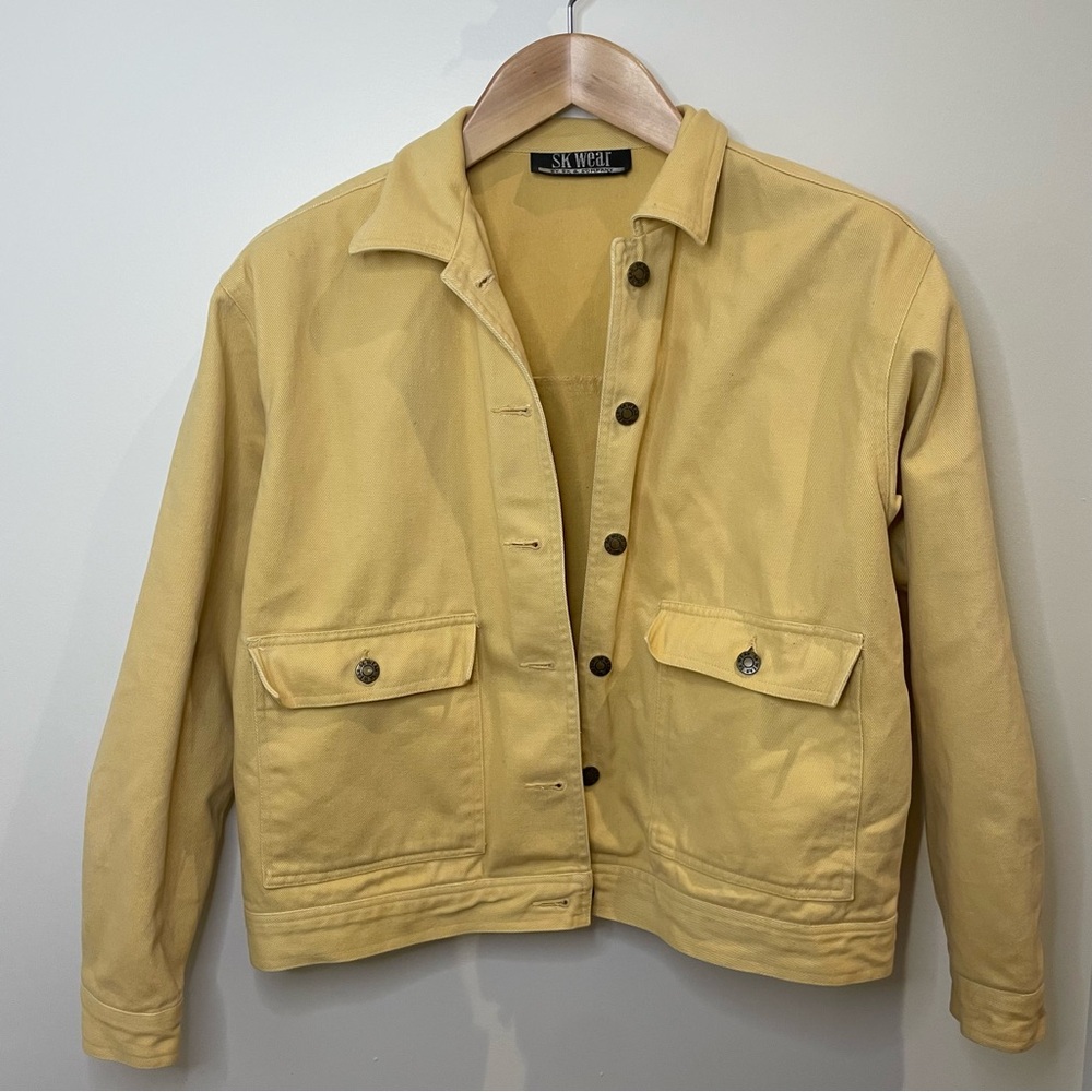 Utility Button Up Jacket in Warm Yellow